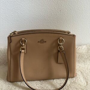 Coach Beige Leather Shoulder Bag